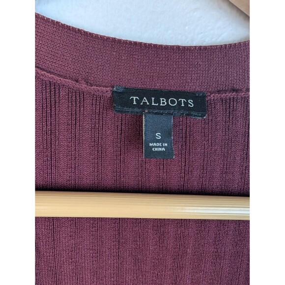 Talbots Sweater Womens Small Ribbed Open Front Long Cardigan Gold Button - Picture 4 of 8